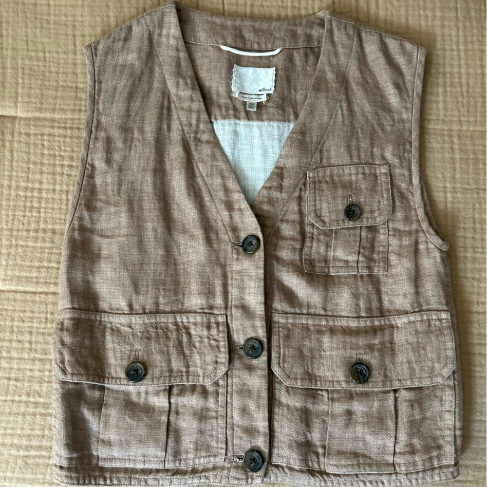 Wilfred Brown Linen Vest XXS
